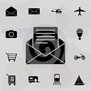 Envelope with a letter icon. Web icons universal set for web and mobile