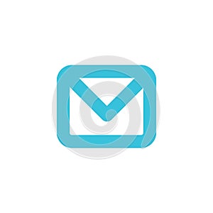 Envelope letter symbol. Sign mail icon recieve on white background photo