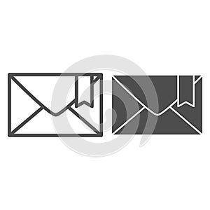 Envelope line and glyph icon. Email vector illustration isolated on white. Mail outline style design, designed for web