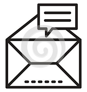 Envelope line isolated vector icon can be easily modified and edit