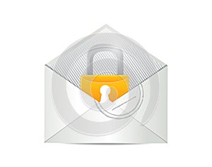 Envelope and lock illustration design