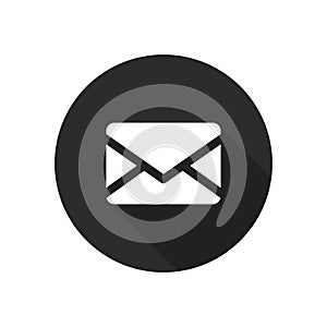 Envelope mail circle button flat web icon. Vector. Send email message sign