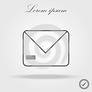 Envelope mail icon. Email message sign. Internet letter symbol. Linear outline icon. Vector