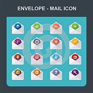 Envelope and mail icon set
