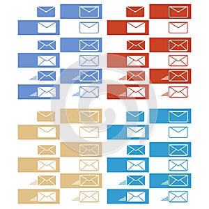 Envelope Mail icon, stock vector illustration flat design style. Set Icons for web and mobile.
