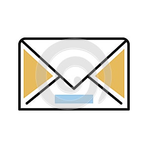 envelope mail line and fill style icon