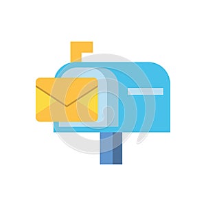 Envelope mail in mailbox postal service