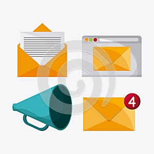 Envelope megaphone mail icon