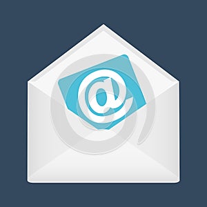 Envelope paper with icon email symbol. Vector illustration for design