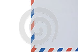 Envelope with red and blue on border in white background