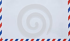 Envelope with red and blue on border in white background
