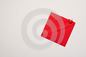 Envelope and Red Heart, Love Letter, Valentine`s Day Concept, Top View