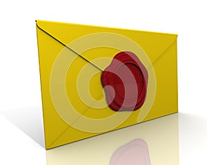 Envelope sealed with a wax seal