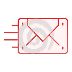Envelope sending flat icon. Mail red icons in trendy flat style. Letter gradient style design, designed for web and app