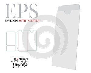 Envelope Template, Vector with die cut, laser cut lines