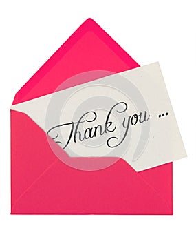 Envelope and thank you note