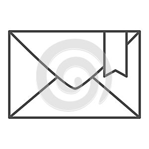 Envelope thin line icon. Email vector illustration isolated on white. Mail outline style design, designed for web and