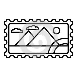 Envelope timbre icon, outline style photo
