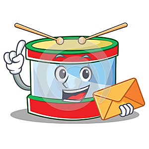 With envelope toy drum character cartoon