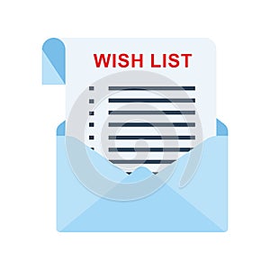 Envelope wish list