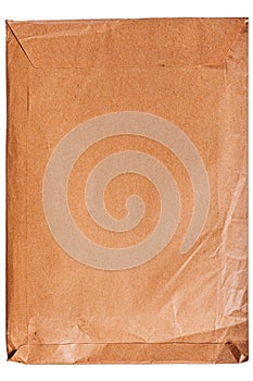 Yellow vintage envelope isolated on white