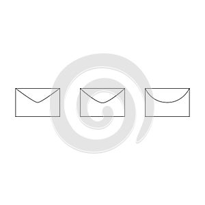 Envelopes. Black and white envelopes icon.