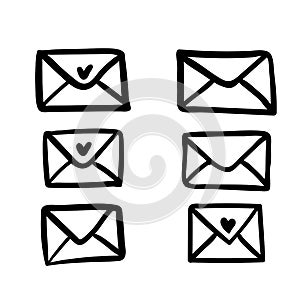 Envelopes. Christmas vector clipart