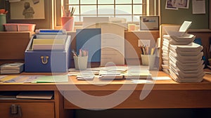 envelopes desk with mail