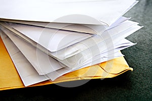 Envelopes on table