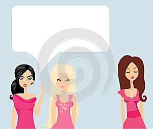 Envious two women gossip