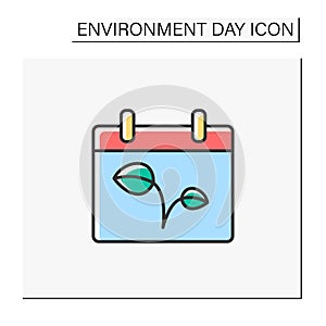 Environment day color icon