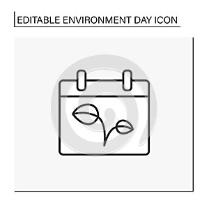 Environment day line icon