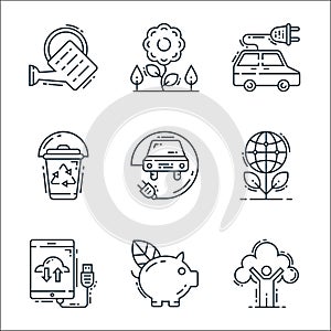 environment and eco line icons. linear set. quality vector line set such as ecologic, piggy bank, cloud computing, ecology,