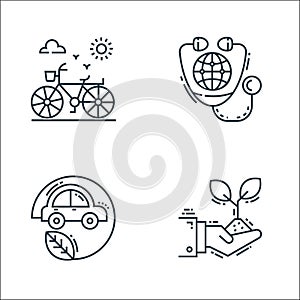 Environment and eco line icons. linear set. quality vector line set such as ecology, eco car, earth