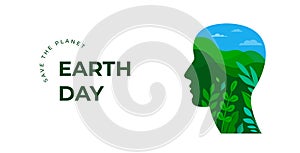 Environment, ecology, Earth day concept design. Banner, poster, abstract background in modern geometric style