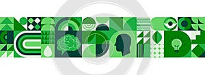 Environment, ecology, Earth day concept design. Banner, poster, abstract background in modern geometric style