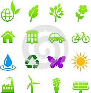 Environment elements icon set