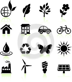 Environment elements icon set