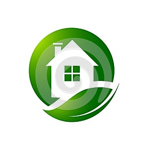 Environment Friendly home Eco Green house logo vector icon design
