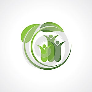 Environment friendly symbol with leaf