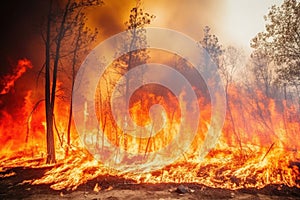 Environment heat burn smoke nature damage danger disaster hot tree wild forest fire
