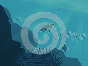 Environment illustration. Oceans Day Poster, June 8. Important day, Background of ocean day illustration