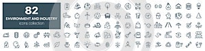 Environment and industry line icons collection. Vector illustration eps10