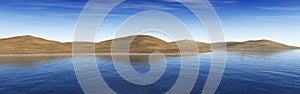 Environment map ,HDRI High resolution map. Round panorama, spherical panorama, equidistant Oasis in the desert photo