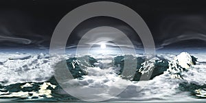 The moon over the clouds.HDRI