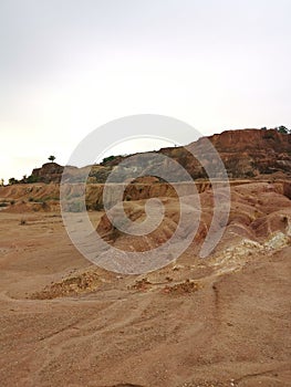environment scene around the soil texture and pattern of the limestone hill area.