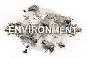 Environment word made in filth, dirt or dust