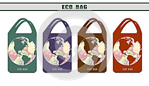 Environmental bags. Ecological packages. Design options eco bags