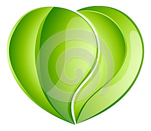 Environmental charity love leaf heart