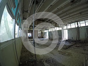 Environmental contamination and debris at abandoned school site